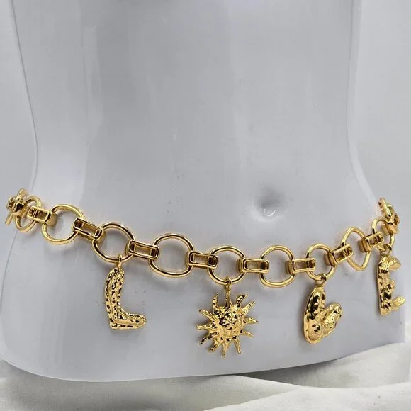 Zara LOVE Charms Gold Chain Belt - NWT display picture 1